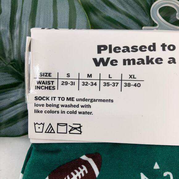 Sock It To Me Green White Brown Football Sports Cotten Blend Novelty Boxer Brief - Picture 6 of 7